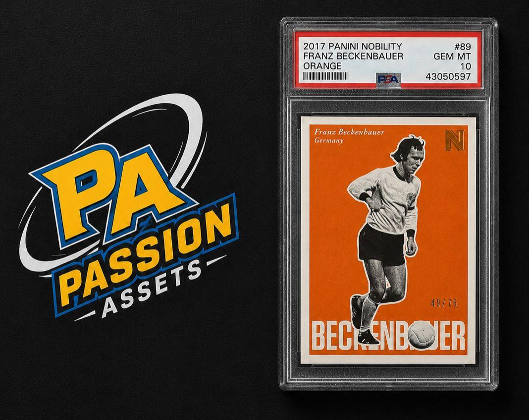 2017 Panini Nobility Franz Beckenbauer Orange Parallel #89/75 PSA 10